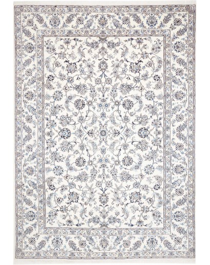 Tappeto Nain Kashmar Persia bianco grigio 247x347