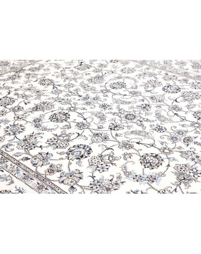 Tappeto Nain Kashmar Persia bianco grigio 247x347