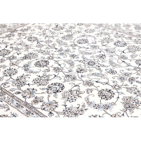 Tappeto Nain Kashmar Persia bianco grigio 247x347