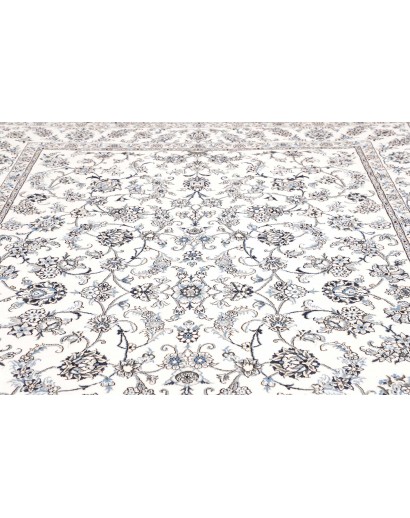 Tappeto Nain Kashmar Persia bianco grigio 247x347