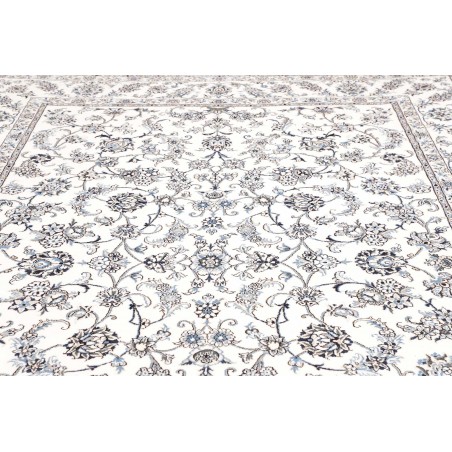 Tappeto Nain Kashmar Persia bianco grigio 247x347