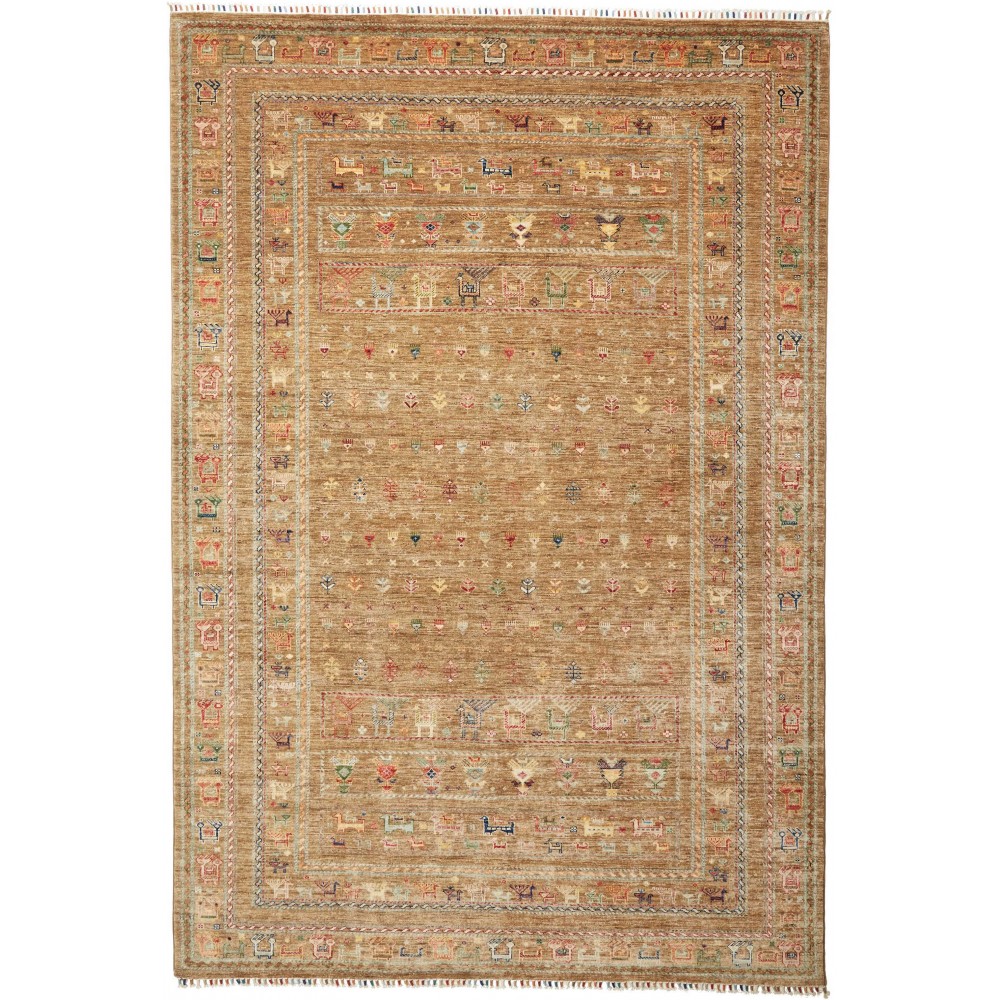 Tappeto Rubin Pakistan marrone giallo 204x300 Tappeto Rubin Pakistan marrone giallo 204x300