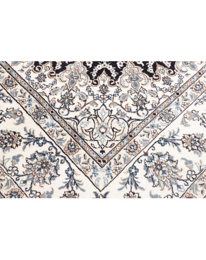 Tappeto Nain Kashmar Persia bianco grigio 247x297