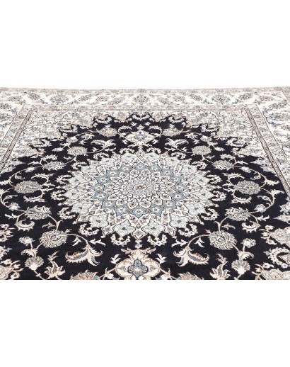 Tappeto Nain Kashmar Persia bianco grigio 247x297