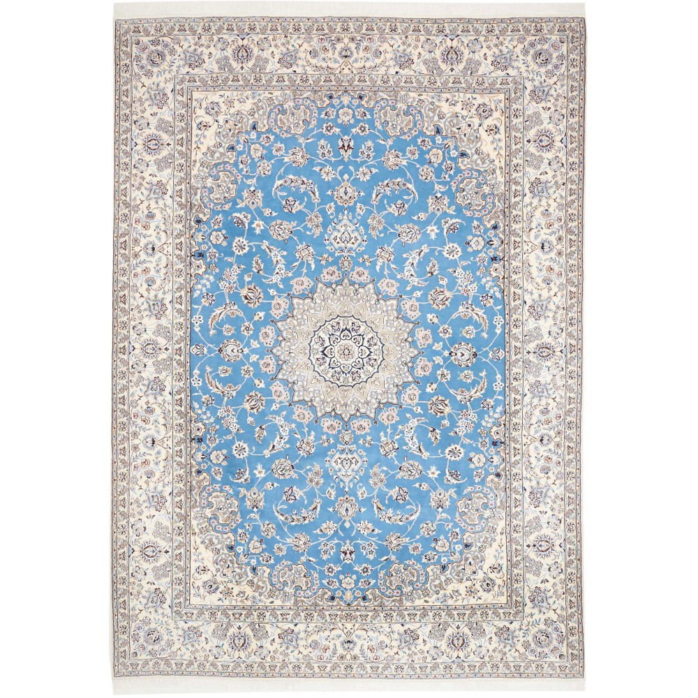 Tappeto Nain 9La Persia bianco blu 245x350