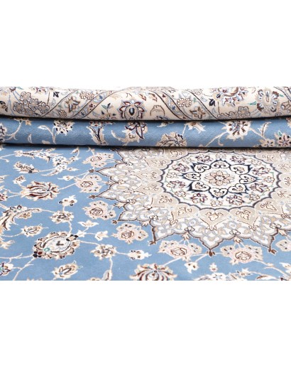 Tappeto Nain 9La Persia bianco blu 245x350