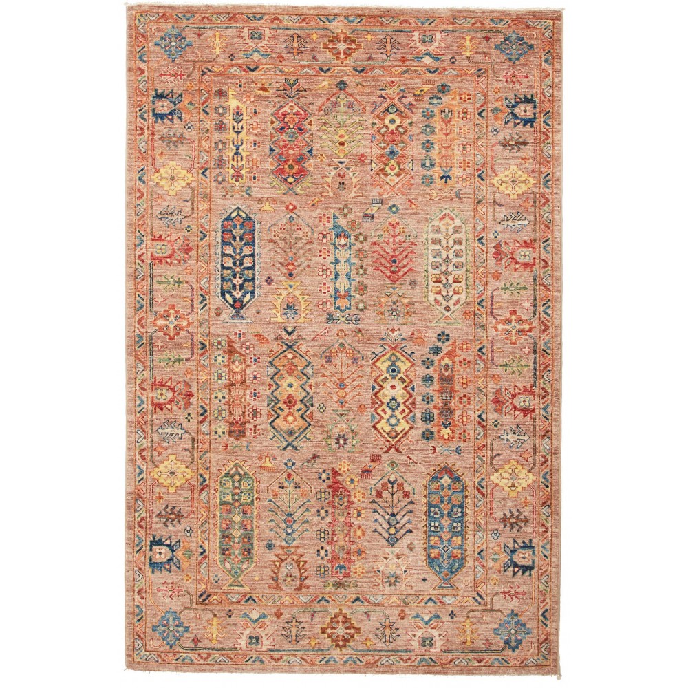 Tappeto Tribal Pakistan marrone grigio 123x188 Tappeto Tribal Pakistan marrone grigio 123x188