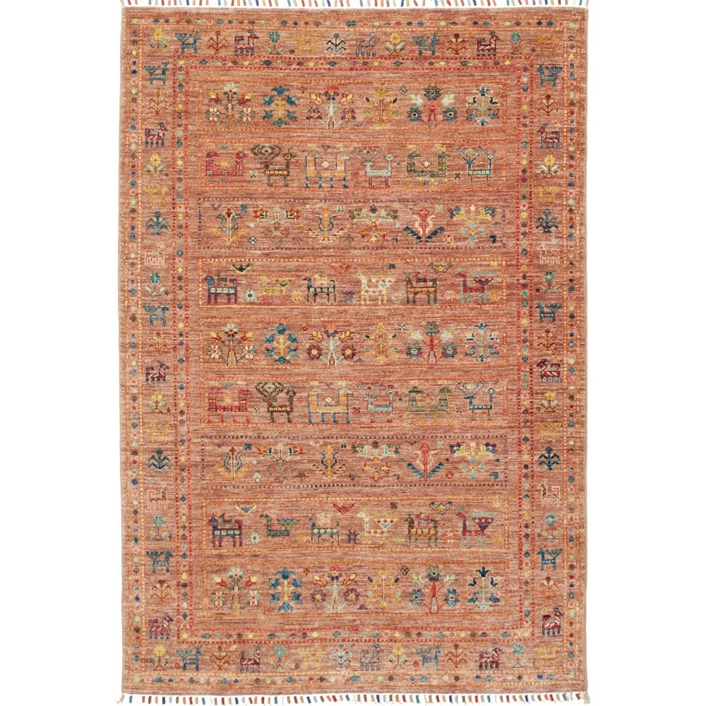 Tappeto Rubin Pakistan marrone grigio 123x180 Tappeto Rubin Pakistan marrone grigio 123x180