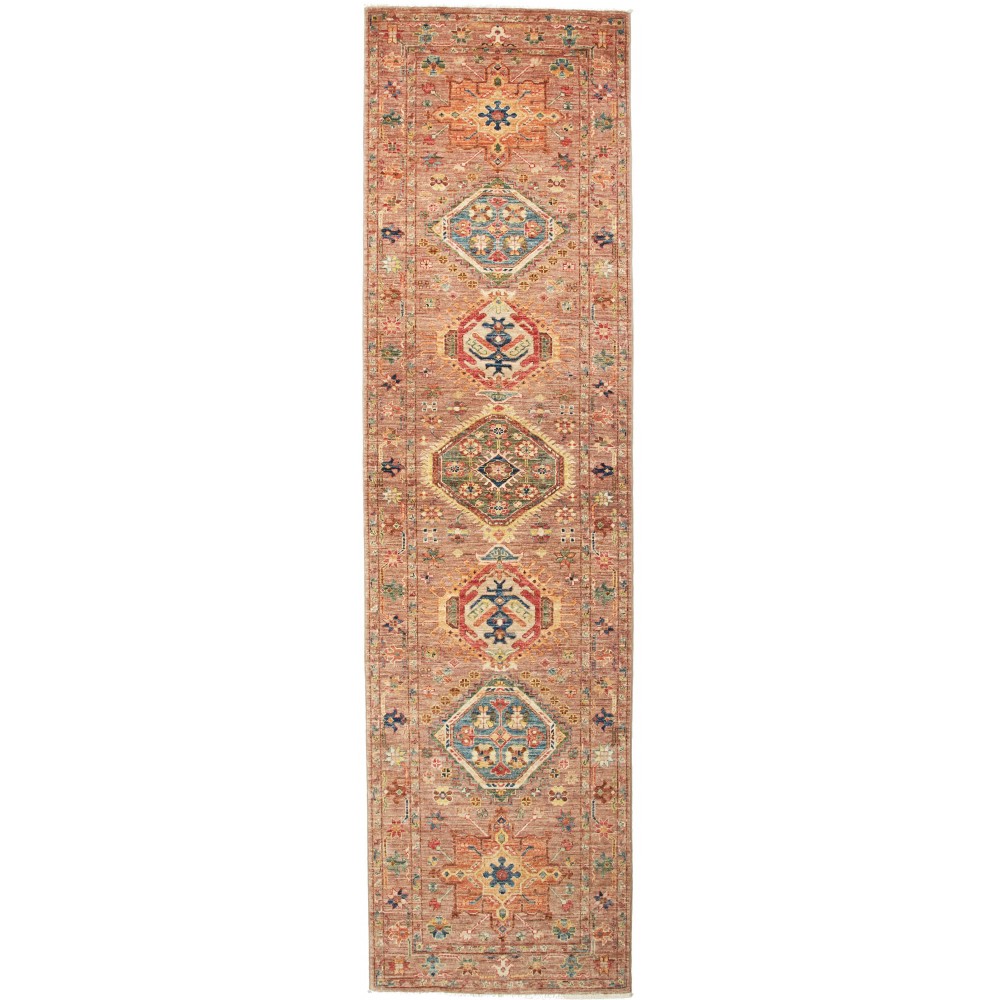 Tappeto Tribal Pakistan marrone grigio 80x295 Tappeto Tribal Pakistan marrone grigio 80x295