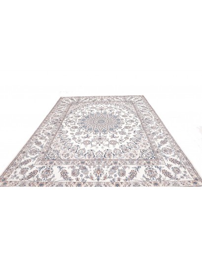 Tappeto Nain Kashmar Persia bianco grigio 250x317