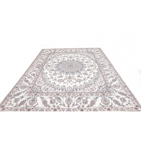 Tappeto Nain Kashmar Persia bianco grigio 250x317