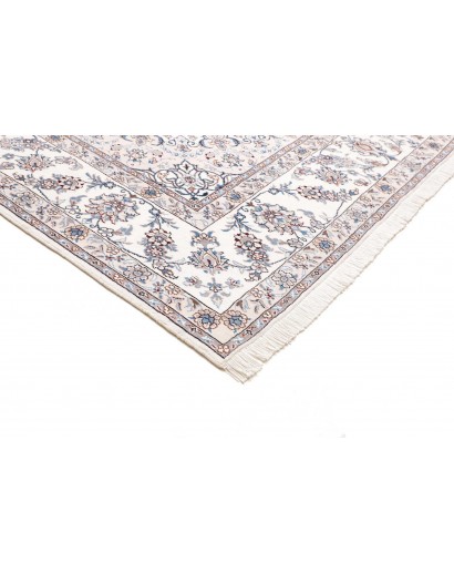 Tappeto Nain Kashmar Persia bianco grigio 250x317