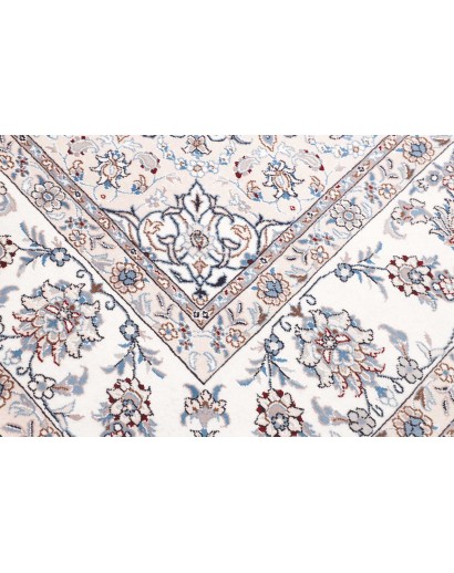 Tappeto Nain Kashmar Persia bianco grigio 250x317