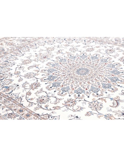 Tappeto Nain Kashmar Persia bianco grigio 250x317
