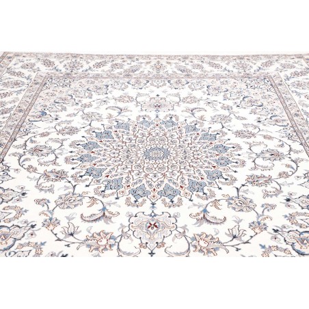 Tappeto Nain Kashmar Persia bianco grigio 250x317