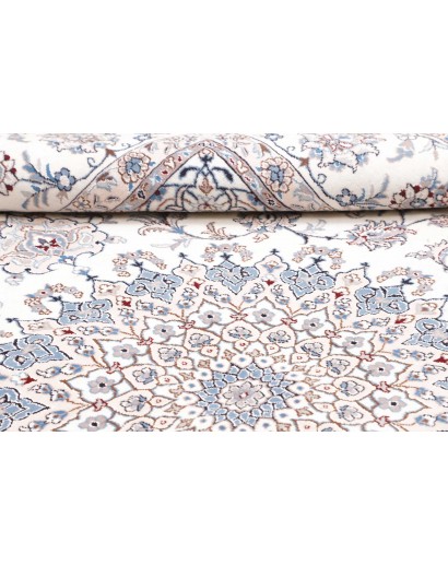 Tappeto Nain Kashmar Persia bianco grigio 250x317