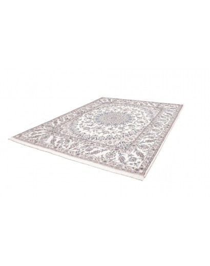 Tappeto Nain Kashmar Persia bianco grigio 250x370