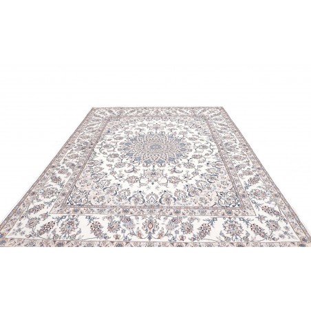 Tappeto Nain Kashmar Persia bianco grigio 250x370