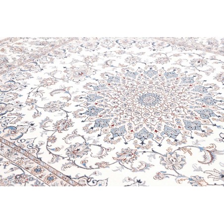 Tappeto Nain Kashmar Persia bianco grigio 250x370