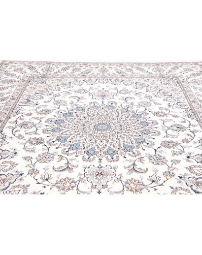 Tappeto Nain Kashmar Persia bianco grigio 250x370
