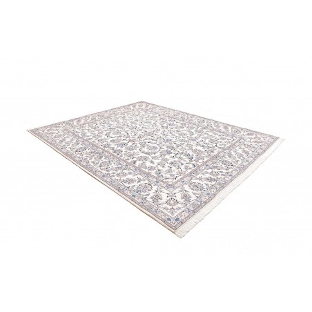 Tappeto Nain Kashmar Persia bianco azzurro 250x302