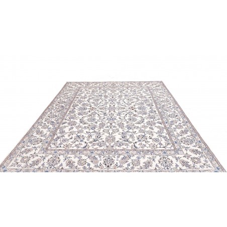 Tappeto Nain Kashmar Persia bianco azzurro 250x302
