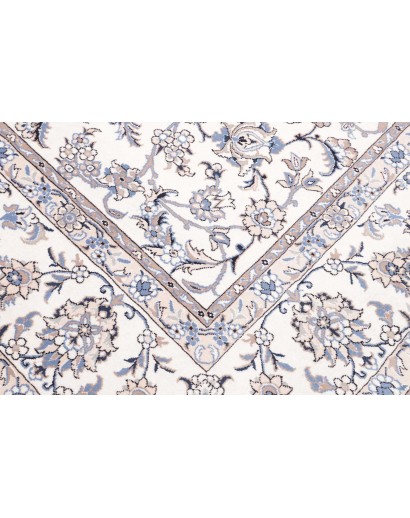 Tappeto Nain Kashmar Persia bianco azzurro 250x302