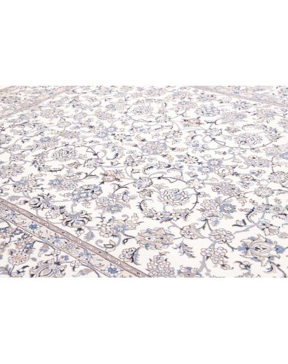 Tappeto Nain Kashmar Persia bianco azzurro 250x302