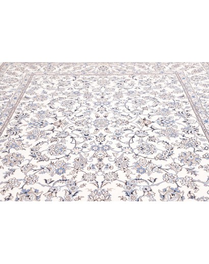 Tappeto Nain Kashmar Persia bianco azzurro 250x302