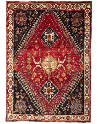 Tappeto Shiraz Persia marrone giallo 183x260