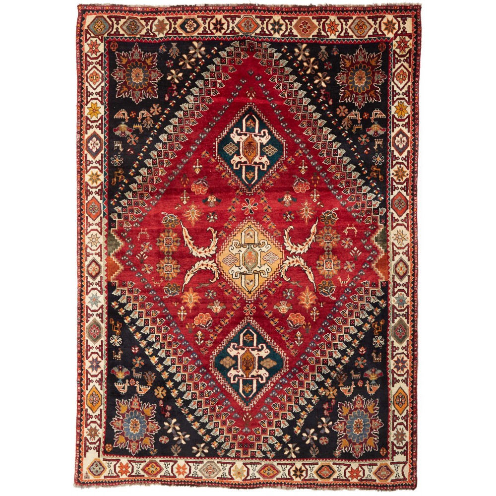 Tappeto Shiraz Persia marrone giallo 183x260 Tappeto Shiraz Persia marrone giallo 183x260
