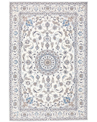 Tappeto Nain Kashmar Persia beige azzurro 195x302
