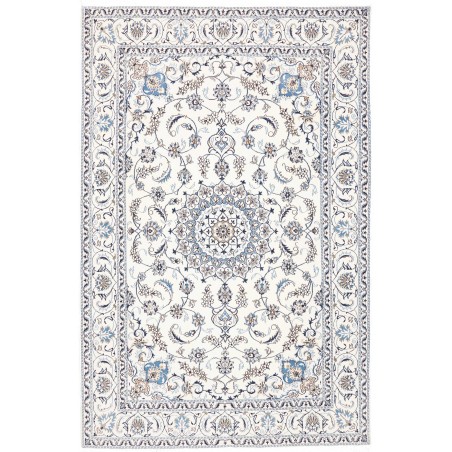 Tappeto Nain Kashmar Persia beige azzurro 195x302