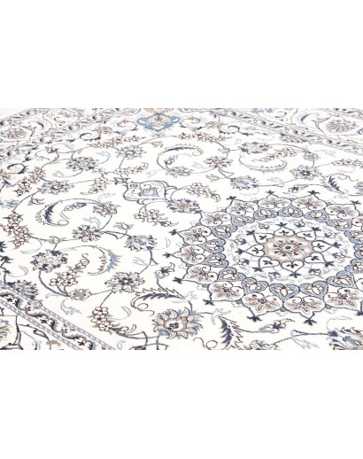 Tappeto Nain Kashmar Persia beige azzurro 195x302