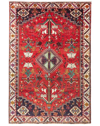 Tappeto Shiraz Persia rosso grigio 175x260