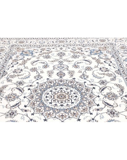 Tappeto Nain Kashmar Persia beige azzurro 195x302