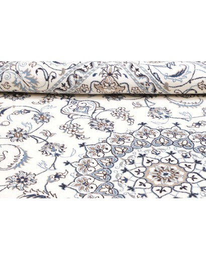 Tappeto Nain Kashmar Persia beige azzurro 195x302