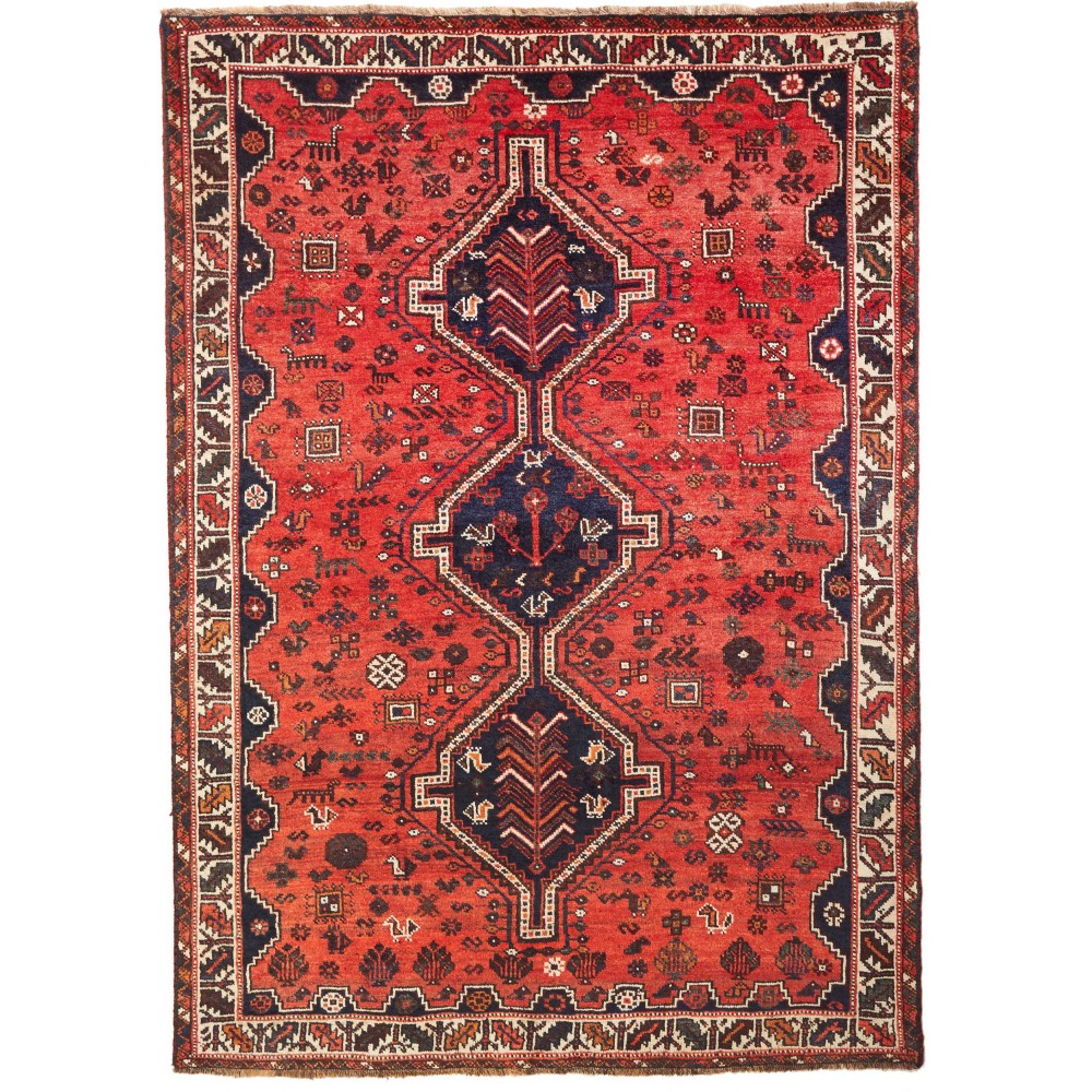 Tappeto Shiraz Persia rosso marrone 177x245 Tappeto Shiraz Persia rosso marrone 177x245
