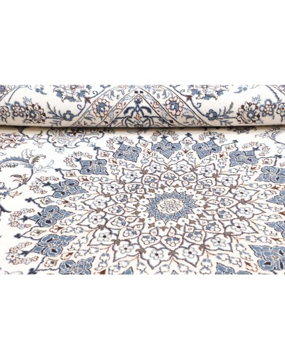 Tappeto Nain Kashmar Persia beige azzurro 244x296