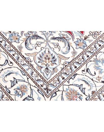 Tappeto Nain Kashmar Persia bianco grigio 193x250