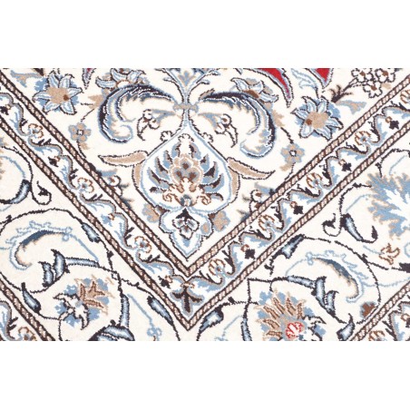 Tappeto Nain Kashmar Persia bianco grigio 193x250