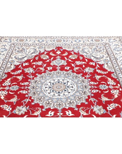 Tappeto Nain Kashmar Persia bianco grigio 193x250