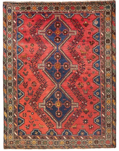 Tappeto Shiraz Persia marrone rosso 183x235