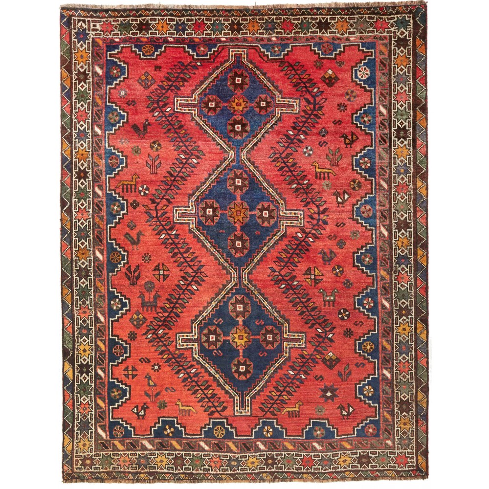 Tappeto Shiraz Persia marrone rosso 183x235 Tappeto Shiraz Persia marrone rosso 183x235