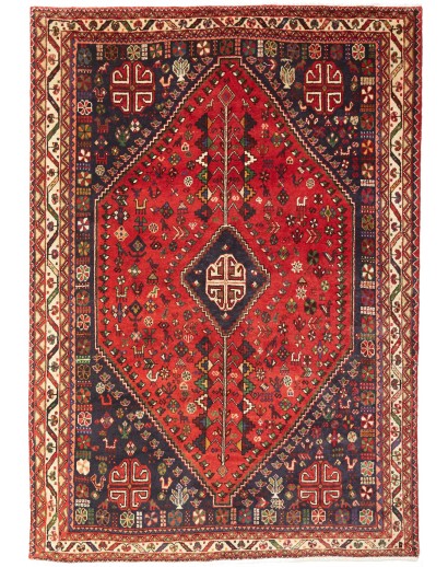 Tappeto Shiraz Persia marrone giallo 162x230