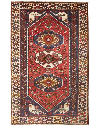 Tappeto Shiraz Persia verde giallo 160x252