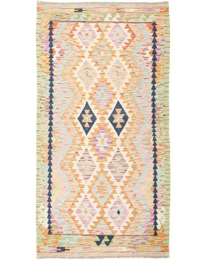 Tappeto Kilim Afghanistan giallo grigio 101x196