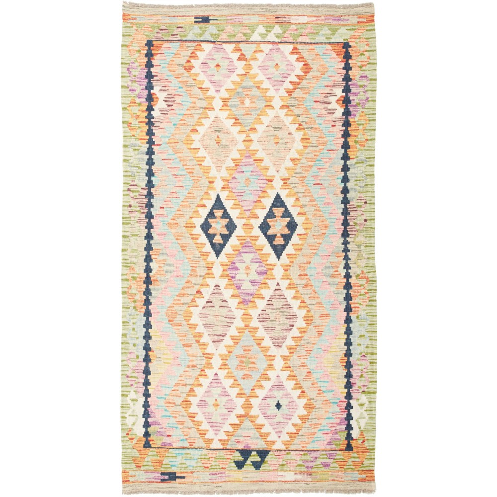 Tappeto Kilim Afghanistan giallo grigio 101x196