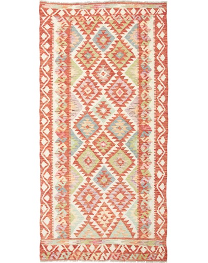 Tappeto Kilim Afghanistan giallo arancione 104x210