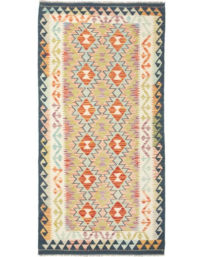 Tappeto Kilim Afghanistan giallo grigio 100x196